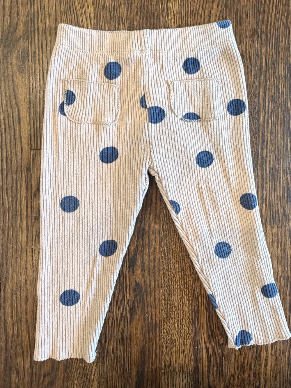 Baby Zara Cream Polka Dot Kids Leggings with Blue Dots